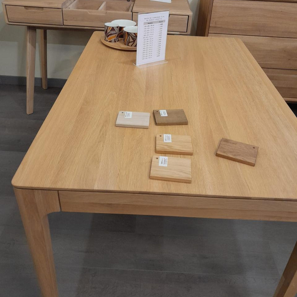 Mesa de comedor fija madera maciza de roble CREATIV | VESKOR