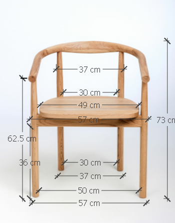 Pack de 2 o 4 sillas de madera maciza de roble Lea | VESKOR