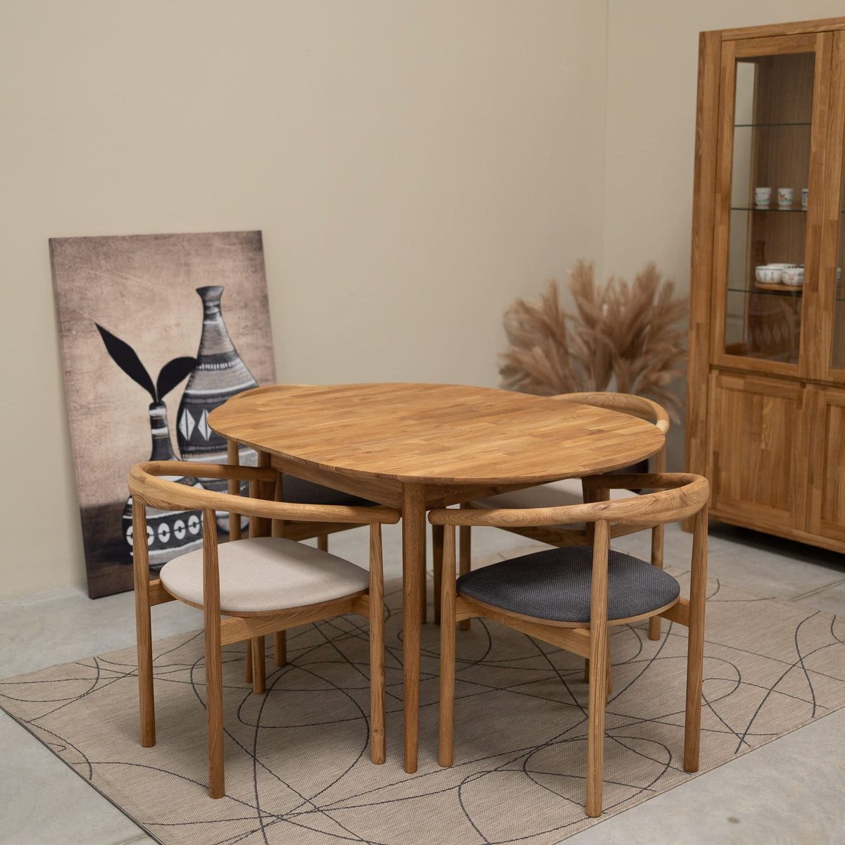 Pack de 2 o 4 Sillas de Madera Maciza de Roble Tapizadas Lea | NordicStory