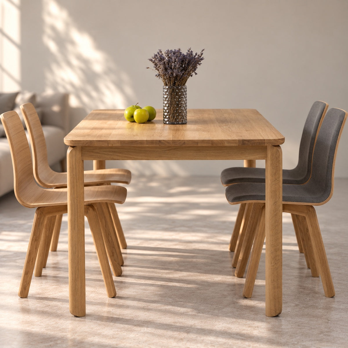 Mesa de comedor fija madera maciza de roble GOLF | VESKOR