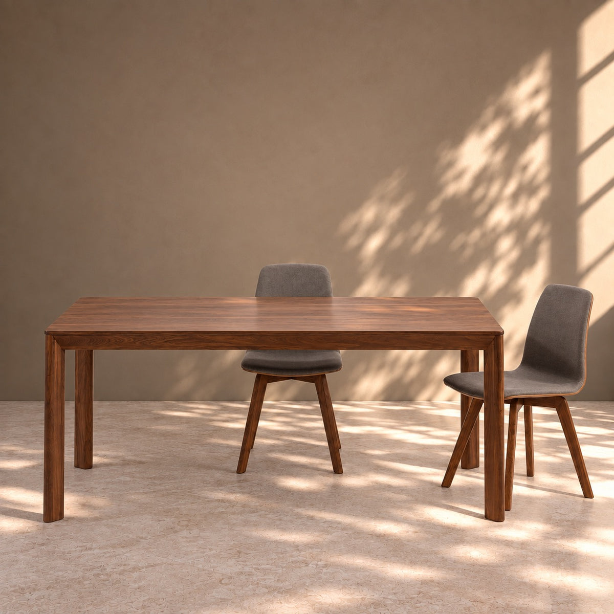 Mesa de comedor de madera maciza de Nogal extensible Dita | VESKOR