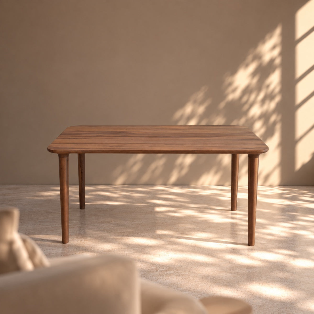 Mesa de comedor de madera maciza de Nogal fija Bond | VESKOR