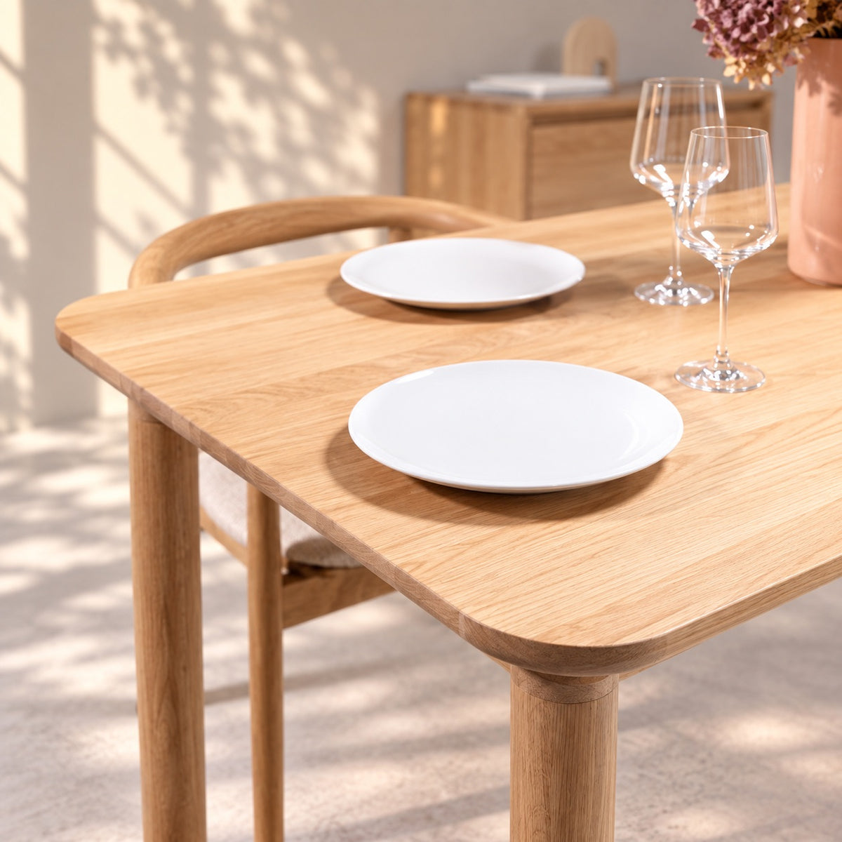 Mesa de comedor de madera maciza de Roble fija Bond | VESKOR