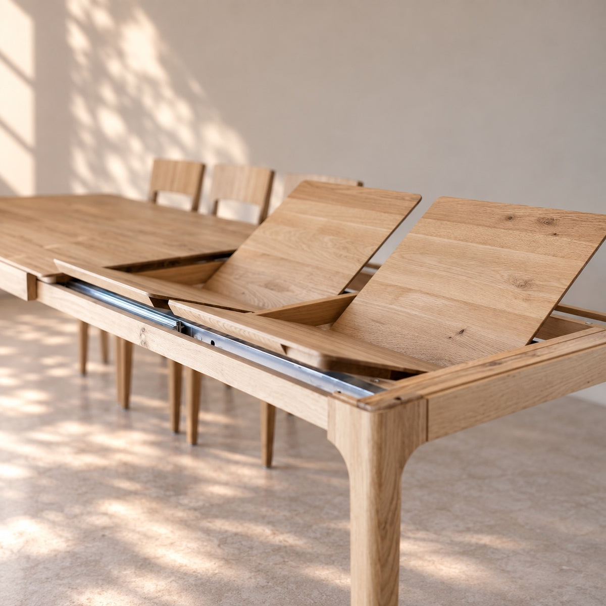 Mesa de comedor extensible madera maciza de roble CREATIV | VESKOR