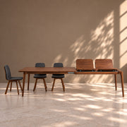 Mesa de comedor extensible de madera maciza de nogal TOKIO | VESKOR