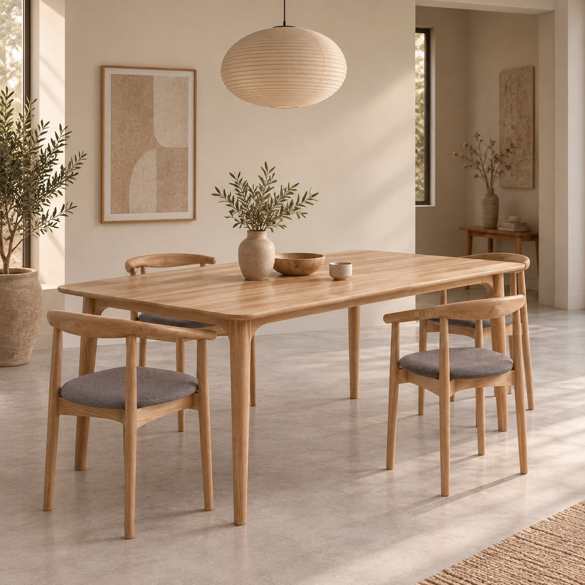 Mesa de comedor fija madera maciza de haya TOKIO | VESKOR
