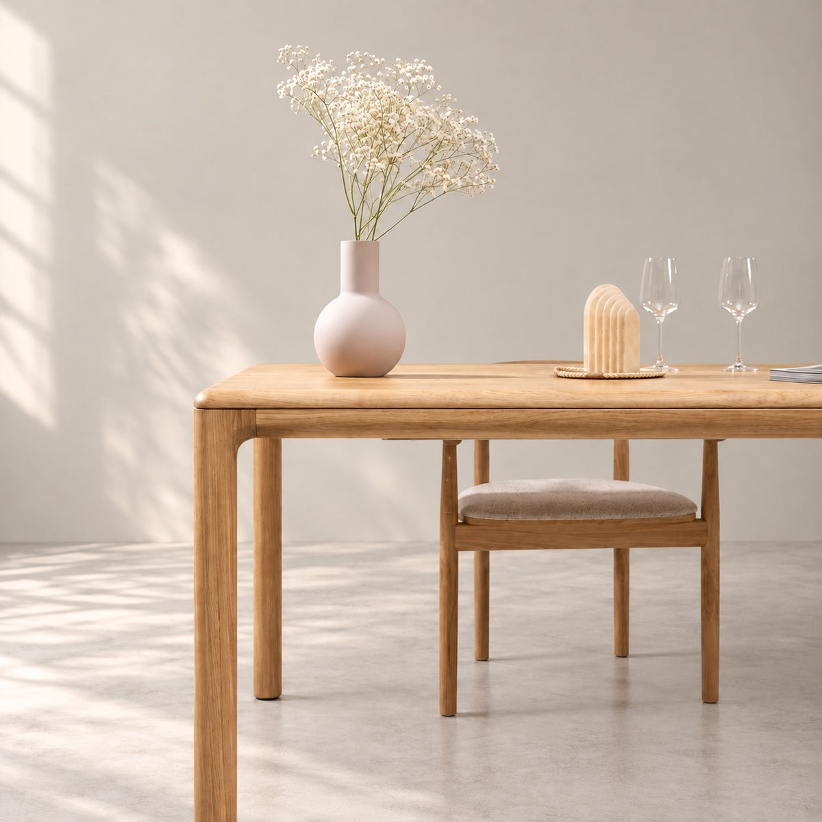 Mesa de comedor de madera maciza de Roble fija Mondo | VESKOR