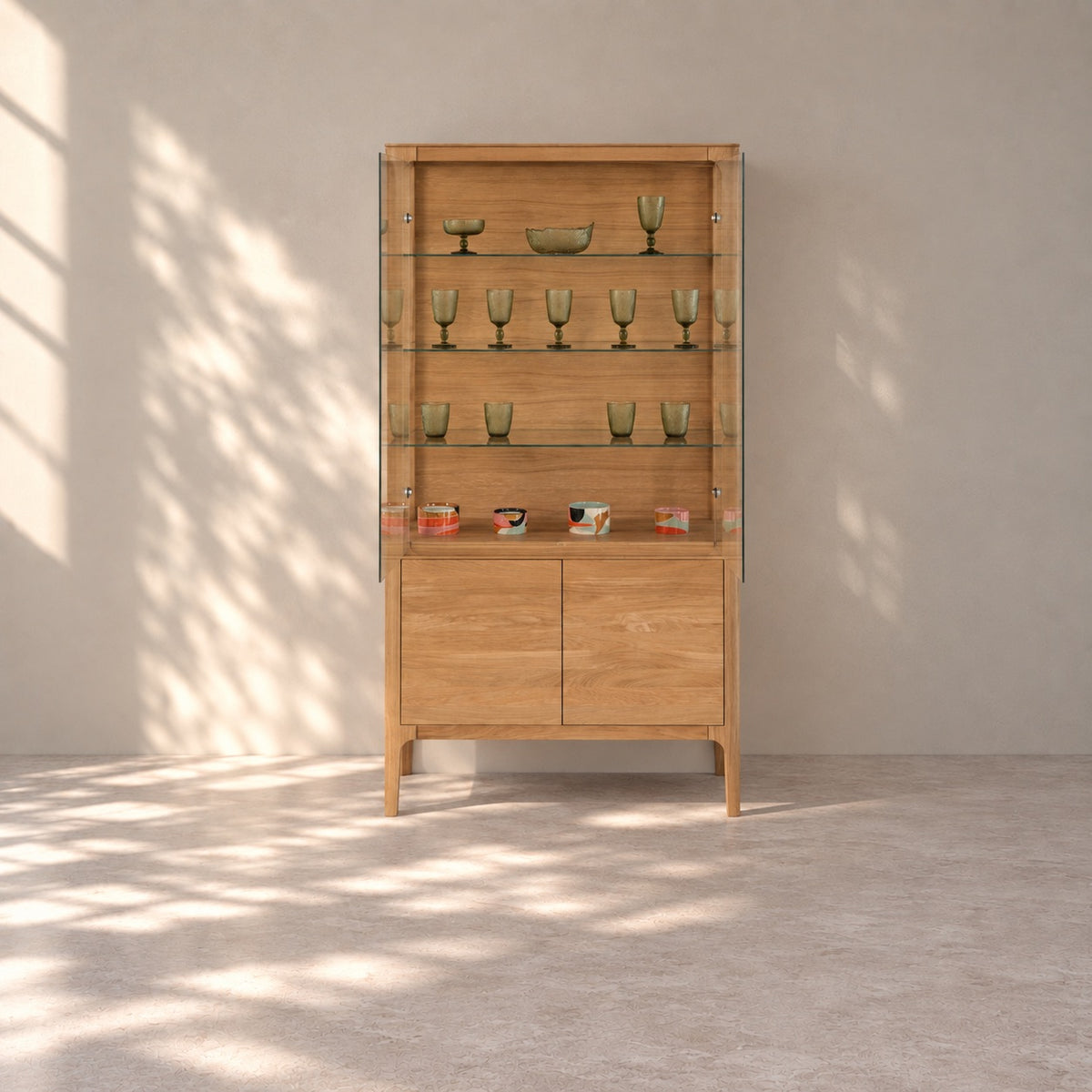 Vitrina de madera maciza roble CREATIV | VESKOR