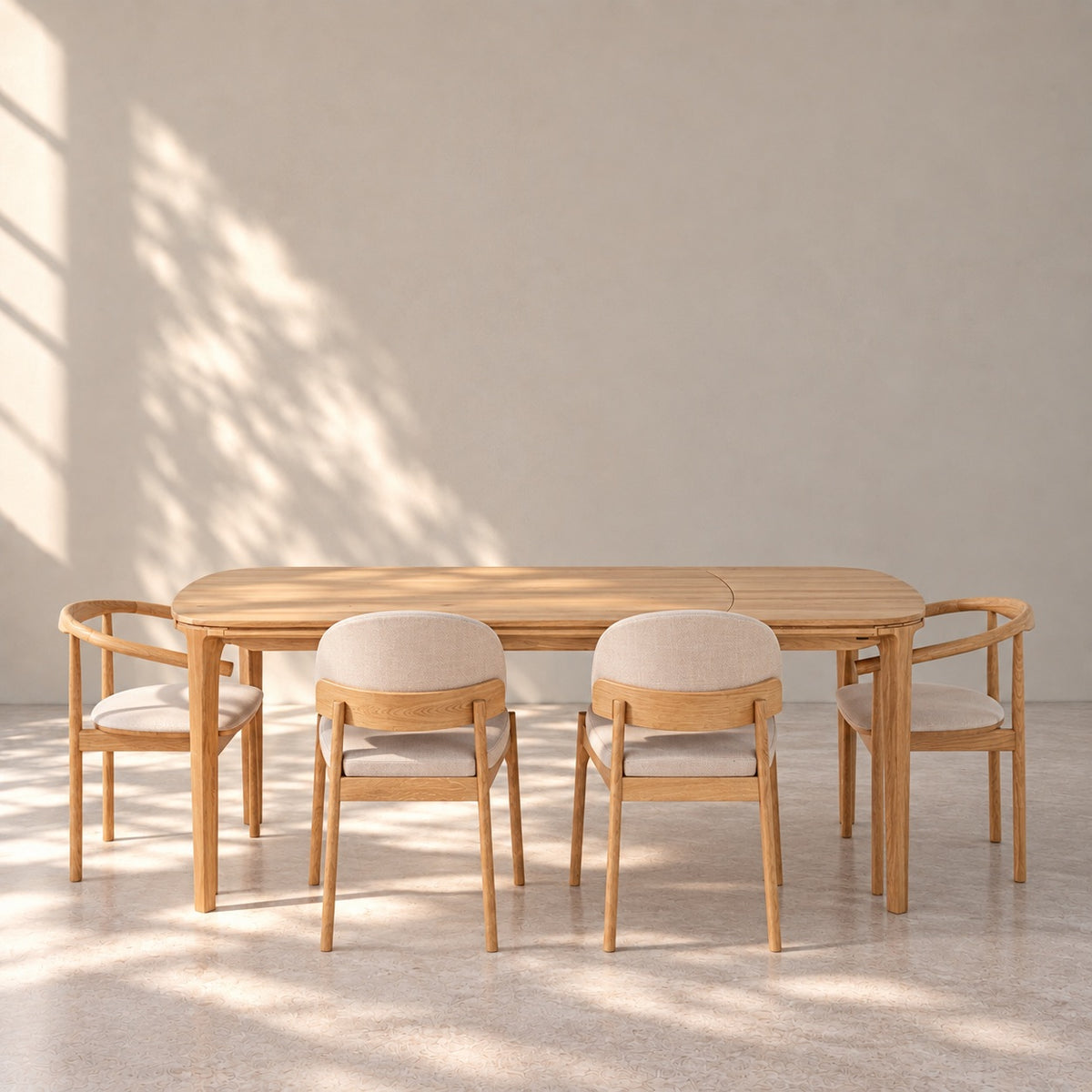 Mesa de comedor extensible madera maciza roble IKONA | VESKOR