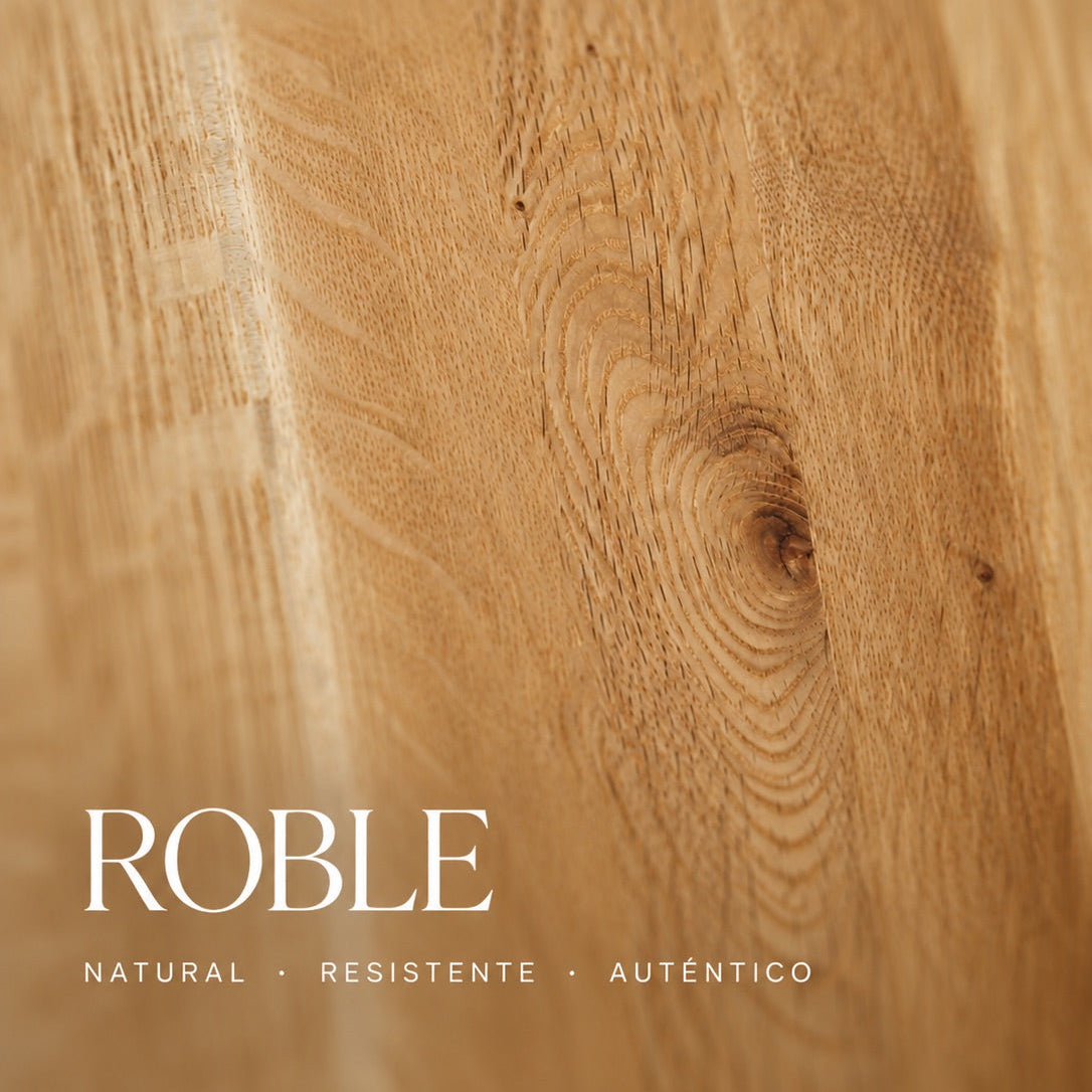 Mesa de comedor de madera maciza de Roble redonda extensible Saga | VESKOR