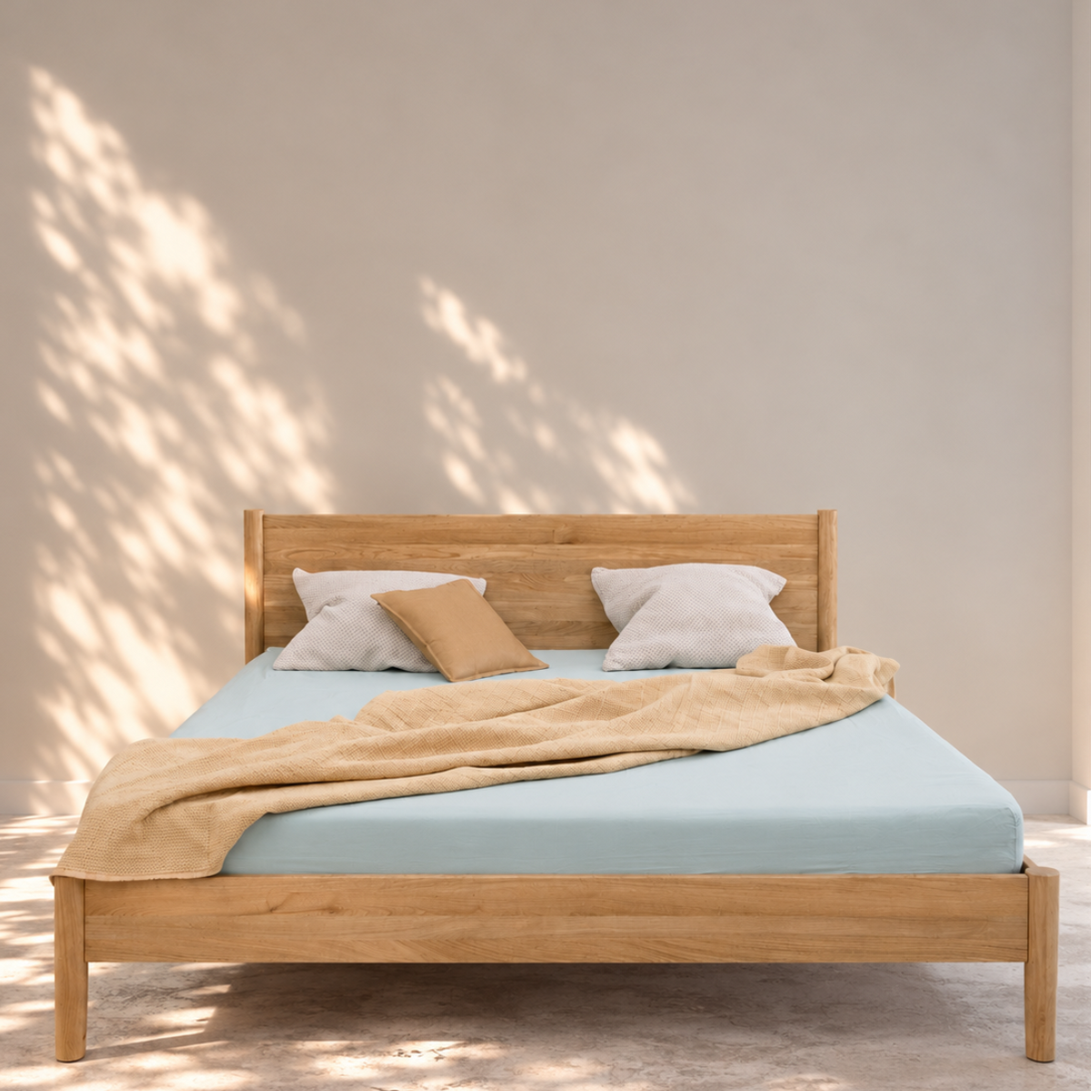 Cama de madera maciza roble AURA | VESKOR