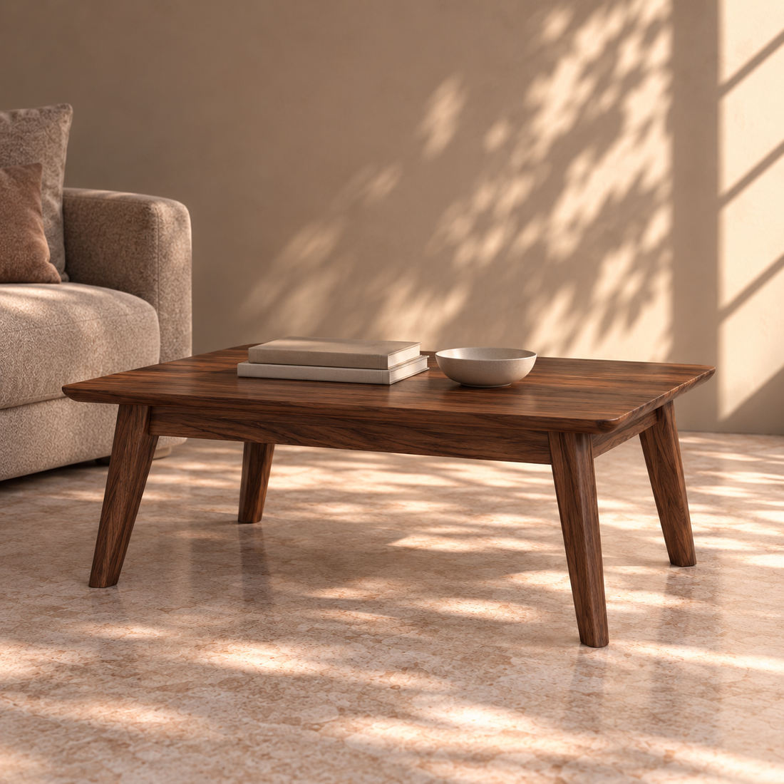 Mesa de centro de madera maciza de Nogal Premier | VESKOR