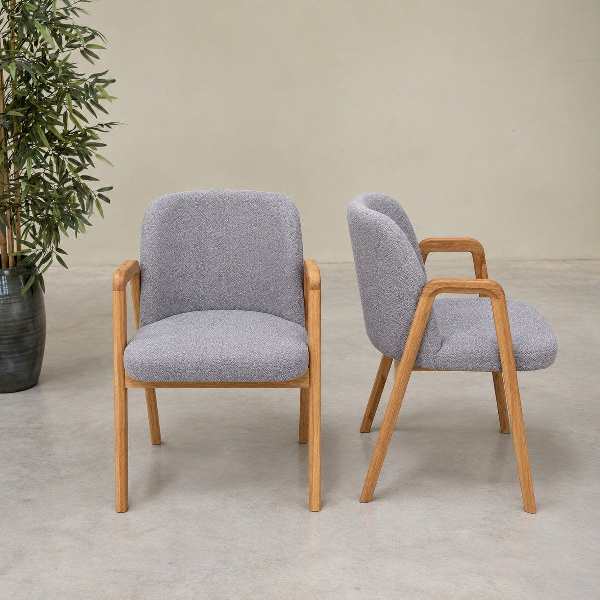 Pack de 2 o 4 sillas de madera maciza de roble Chill | VESKOR