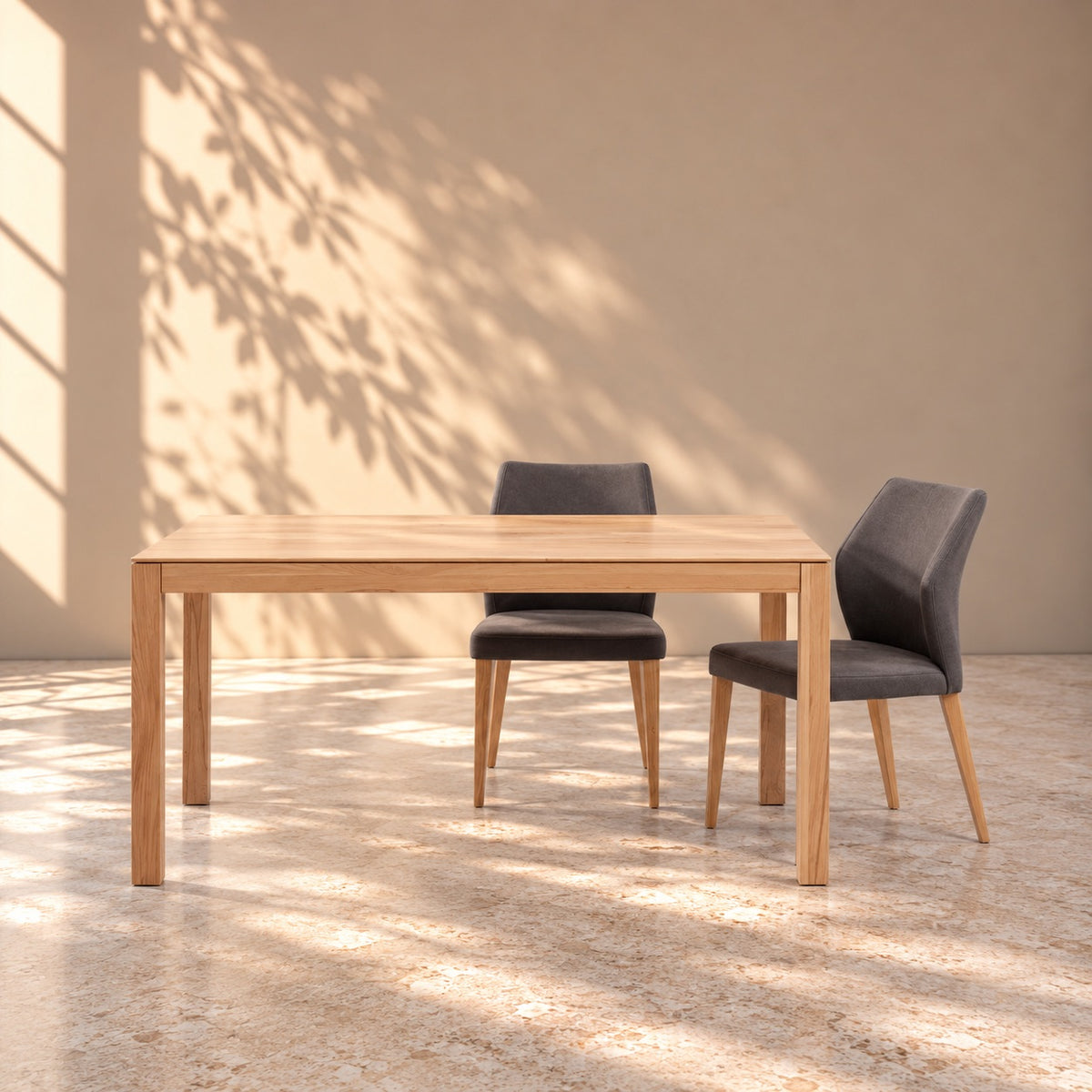 Mesa de comedor fija madera maciza de haya VERDI | VESKOR