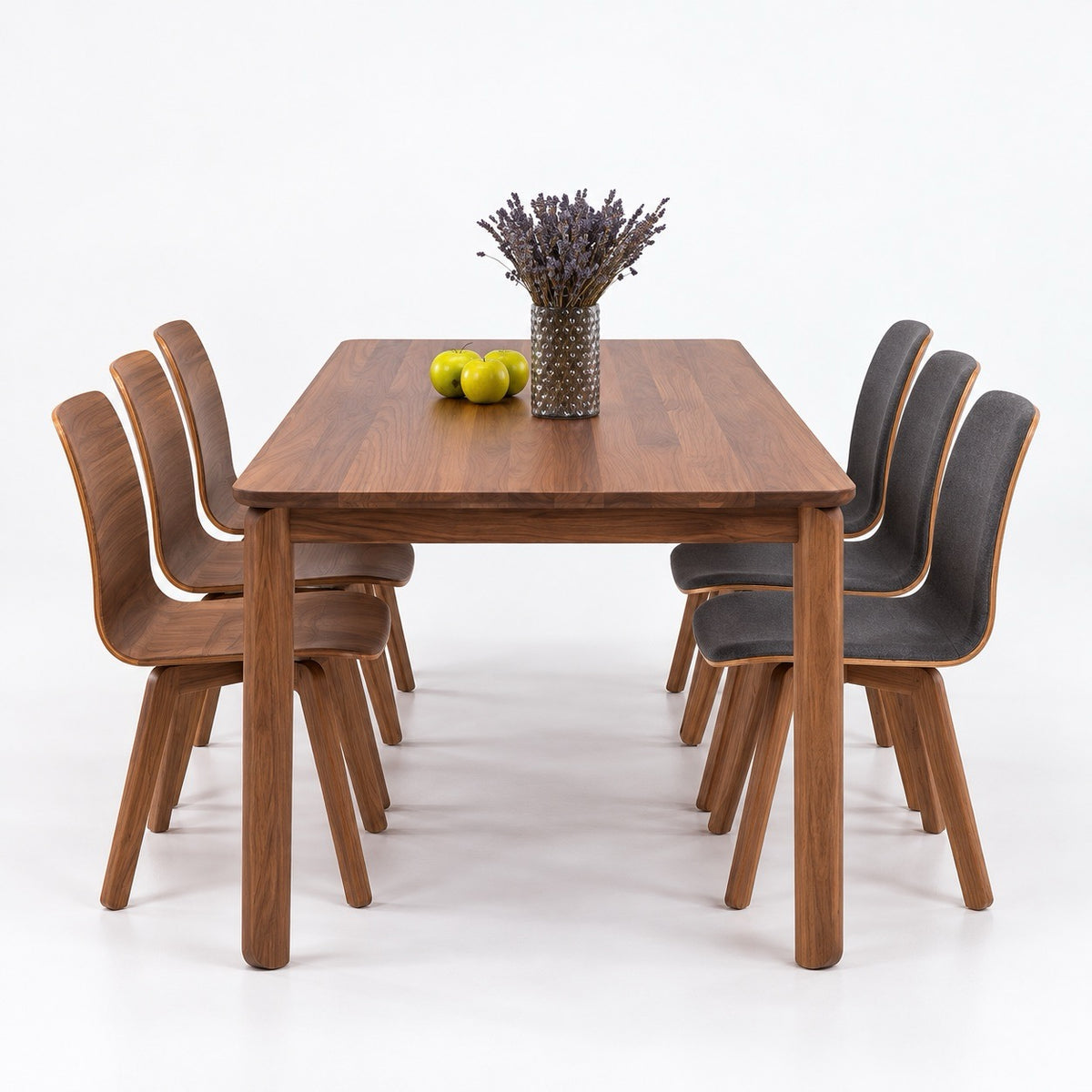 Mesa de comedor de madera maciza de nogal extensible Golf | VESKOR