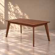Mesa de comedor de madera maciza de nogal fija Kambio | VESKOR