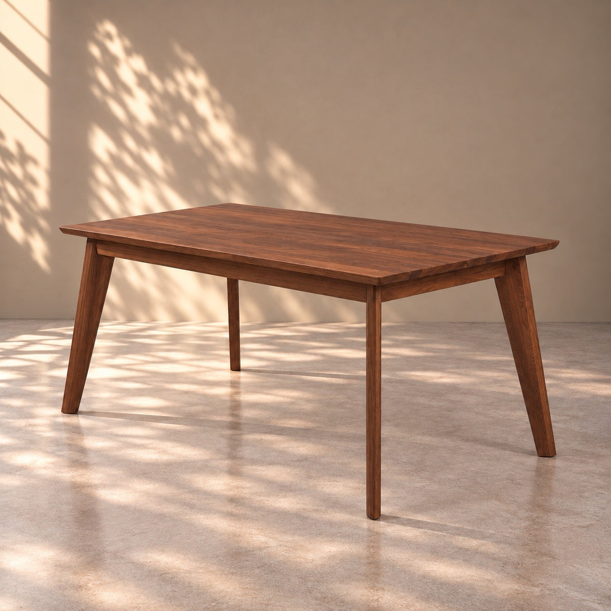 Mesa de comedor de madera maciza de nogal extensible Kambio 1 | VESKOR