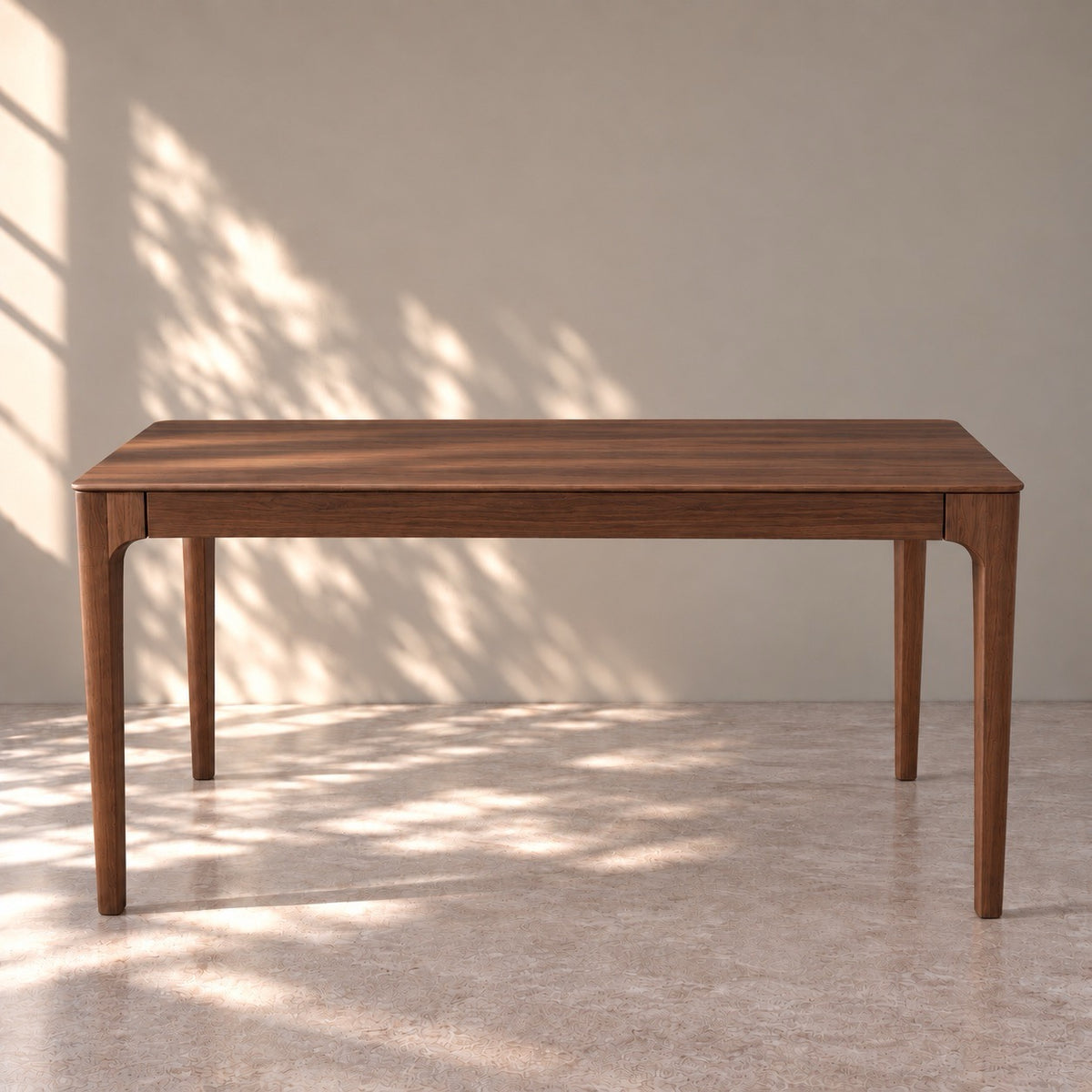 Mesa de comedor de madera maciza de nogal extensible Creativ | VESKOR