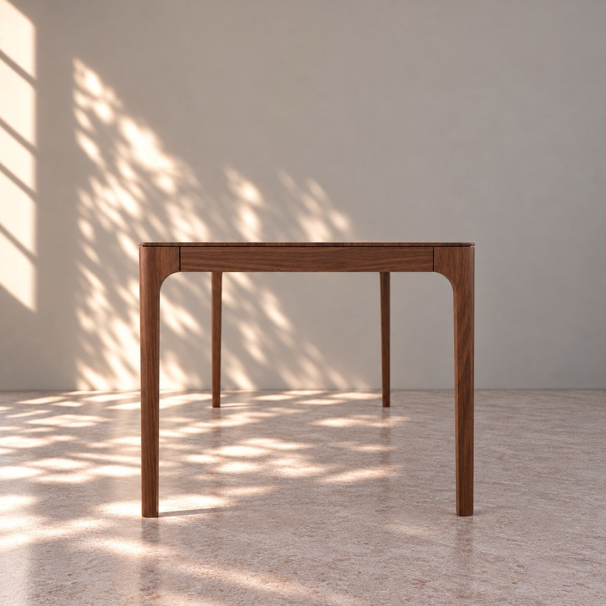 Mesa de comedor de madera maciza de nogal fija Creativ | VESKOR