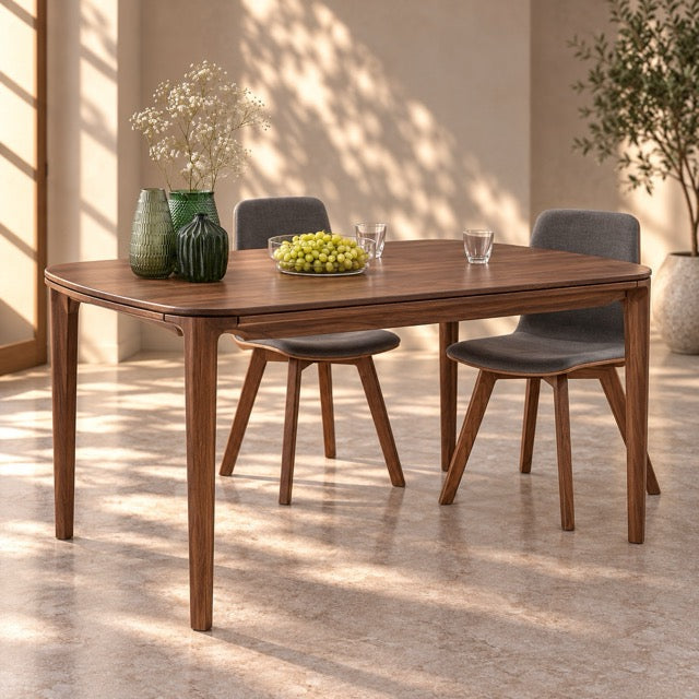Mesa de comedor de madera maciza de nogal fija Ikona | VESKOR
