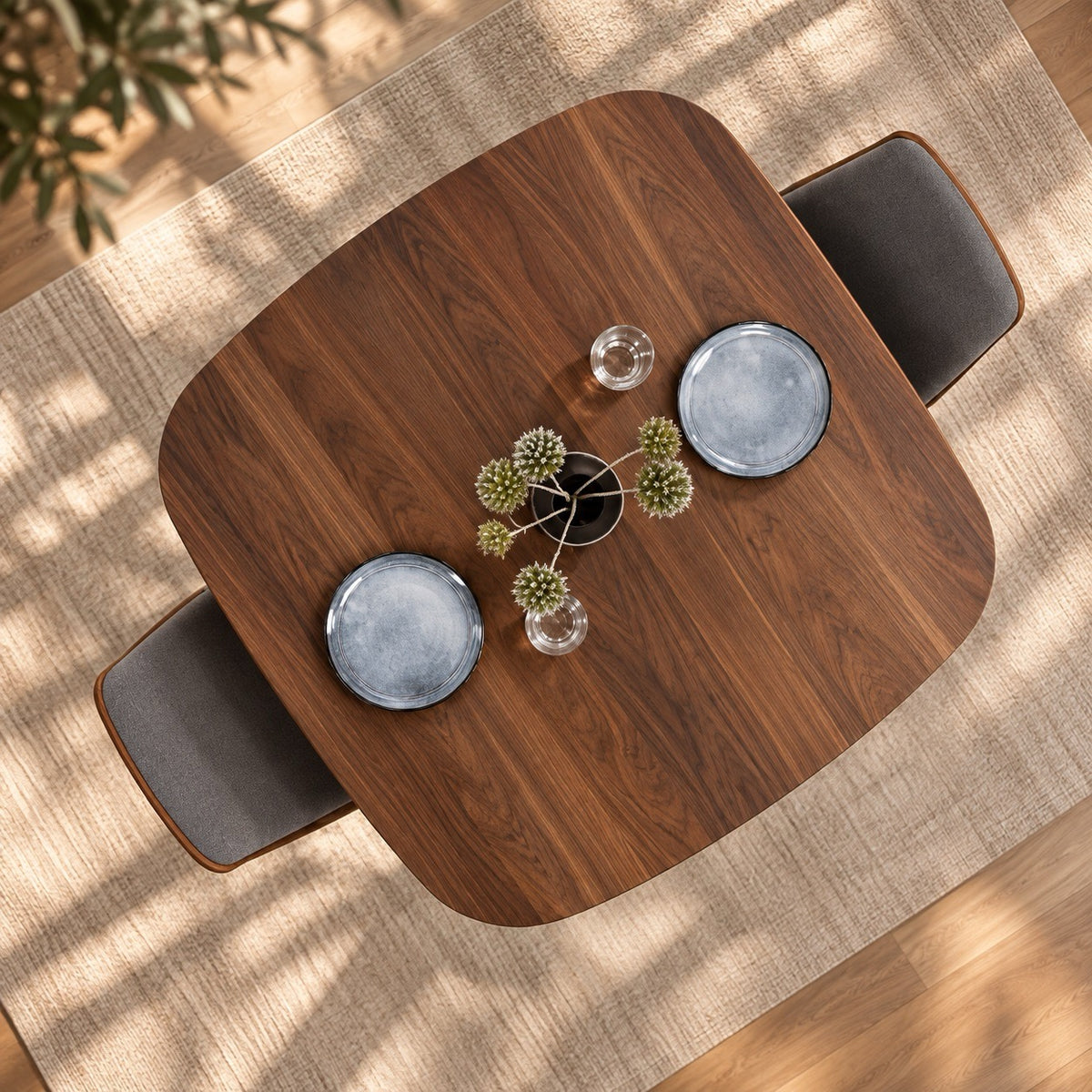 Mesa de comedor de madera maciza de nogal fija Ikona | VESKOR