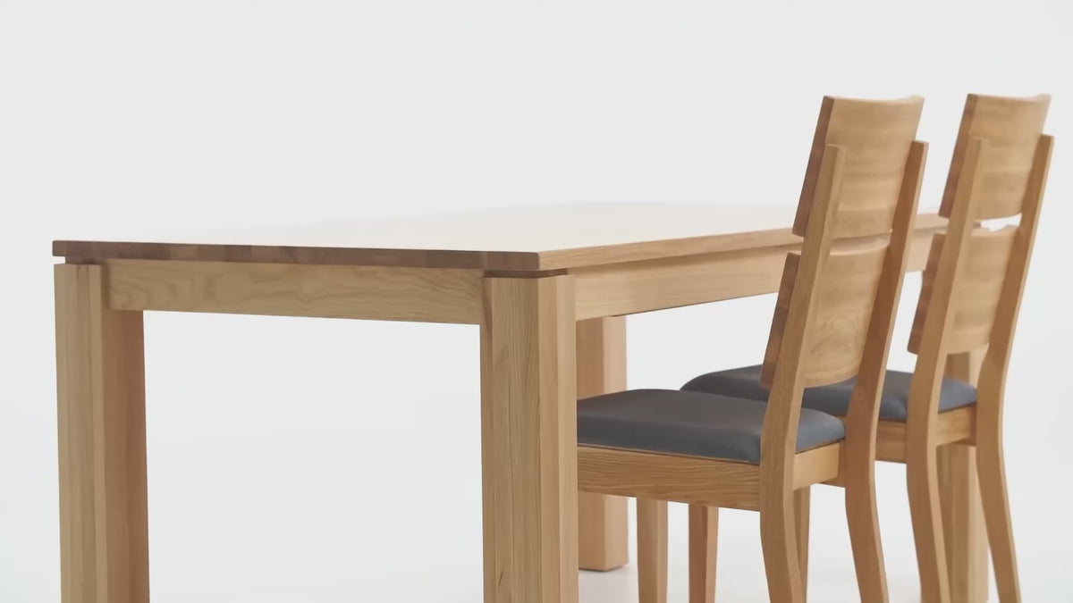 Charger la vidéo : Mesa de comedor de madera maciza de haya extensible Lux 2020 | VESKOR